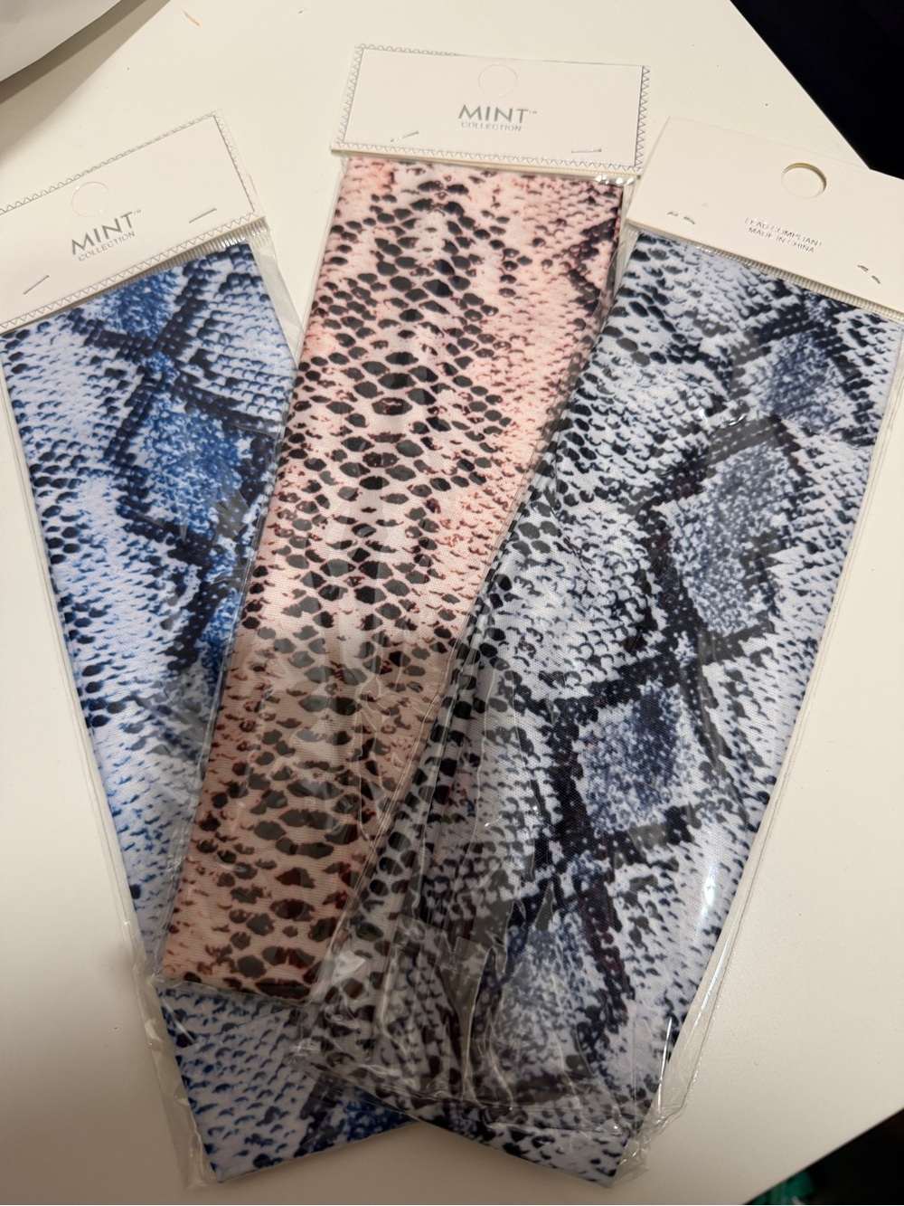 MINT Reptile-Print Headband Accessory 3 for $13  Blue-Black & Brown